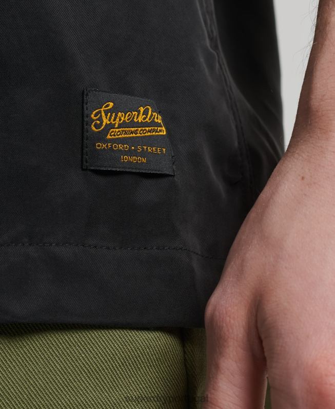 camisa de manga curta de boliche vintage homens preto roupas Superdry 2208H172