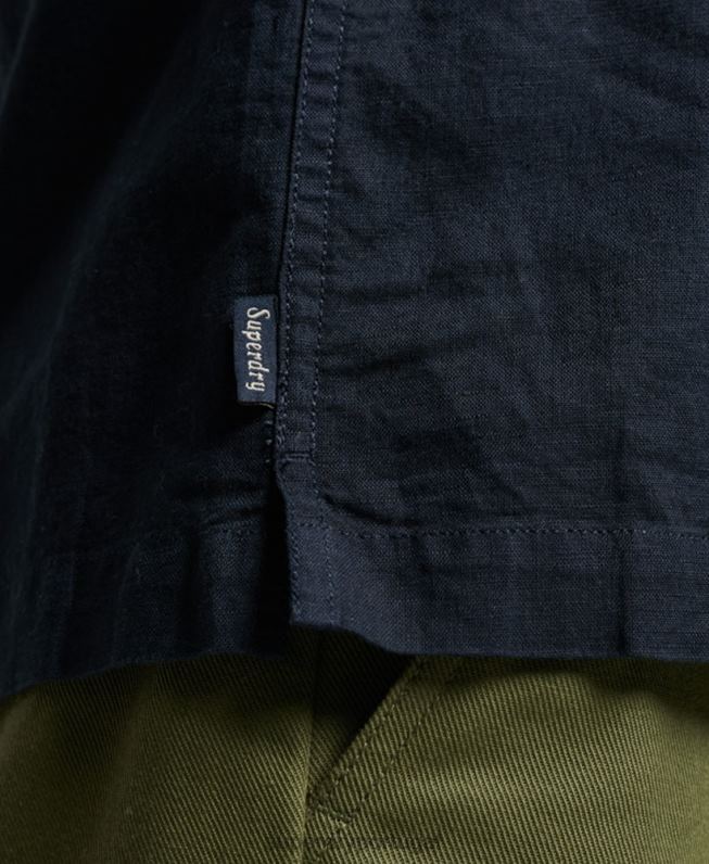 camisa de manga curta resort homens marinha roupas Superdry 2208H135