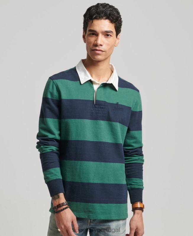 camisa de rugby manga longa lavada homens marinha roupas Superdry 2208H239