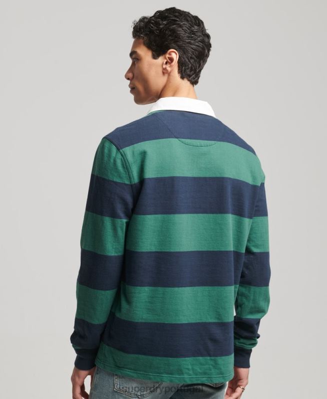 camisa de rugby manga longa lavada homens marinha roupas Superdry 2208H239