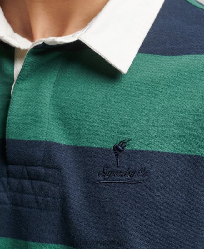 camisa de rugby manga longa lavada homens marinha roupas Superdry 2208H239