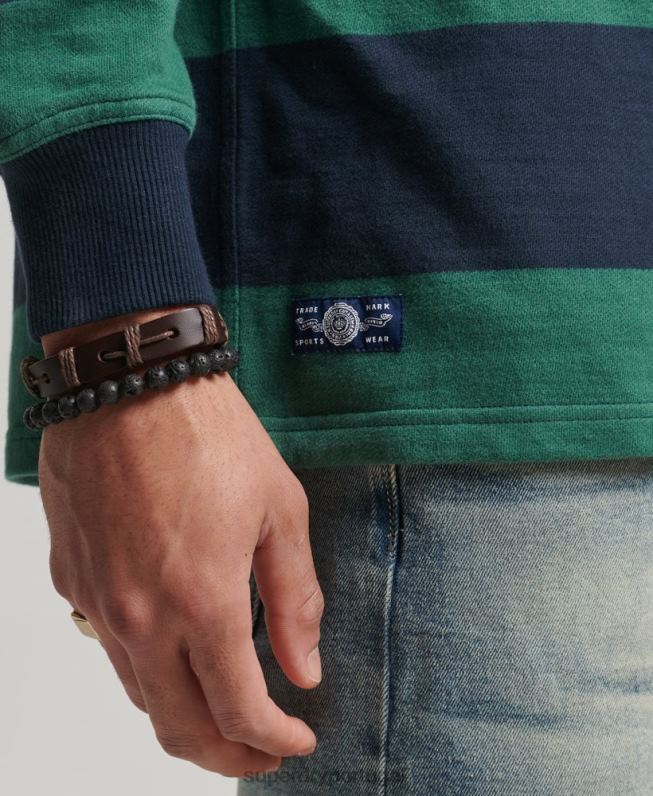 camisa de rugby manga longa lavada homens marinha roupas Superdry 2208H239