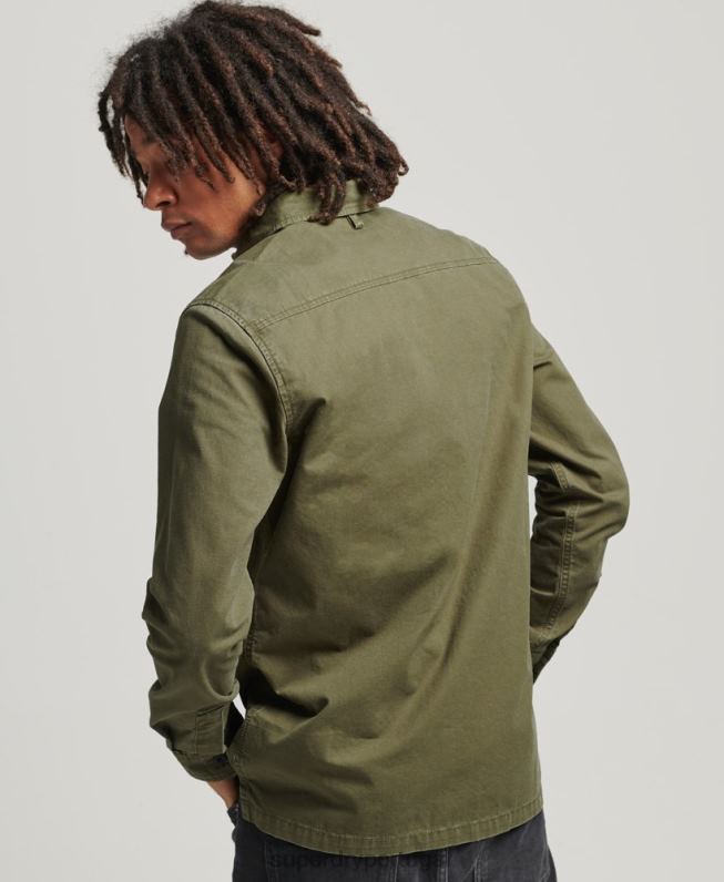 camisa militar remendada homens caqui roupas Superdry 2208H154