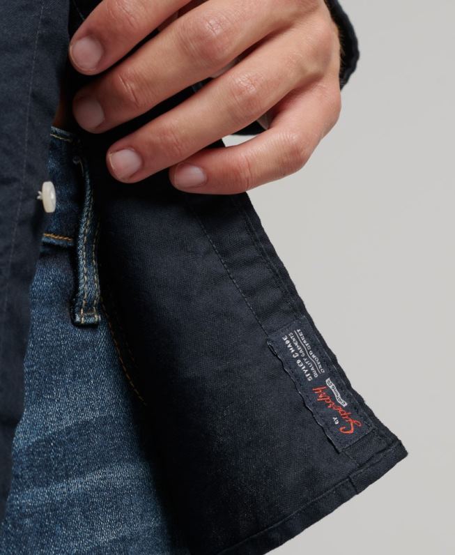 camisa oxford lavada homens marinha roupas Superdry 2208H181