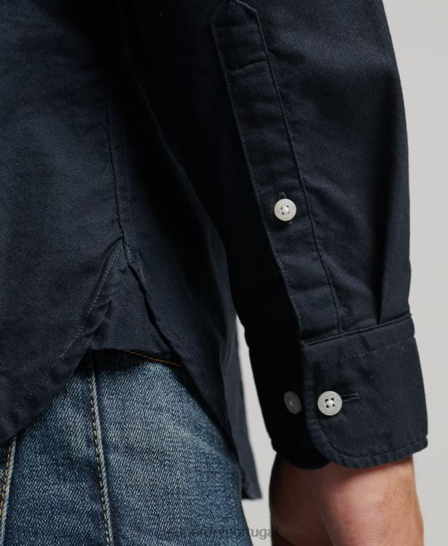 camisa oxford lavada homens marinha roupas Superdry 2208H181