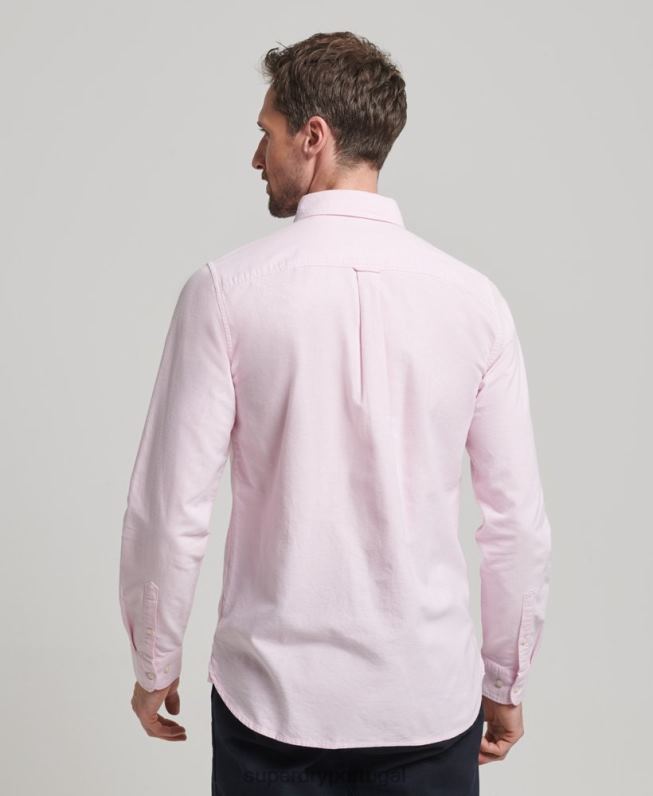 camisa oxford lavada homens rosa roupas Superdry 2208H126