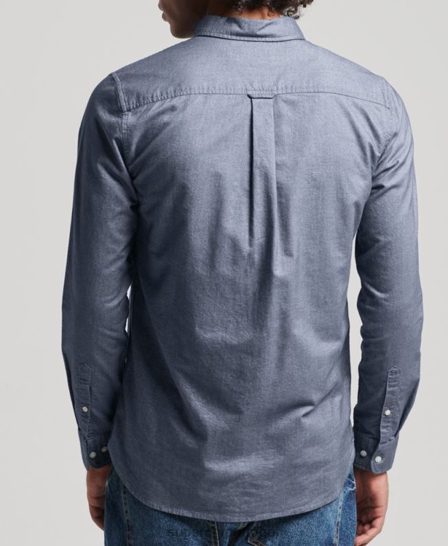 camisa oxford vintage de algodão orgânico homens marinha roupas Superdry 2208H185
