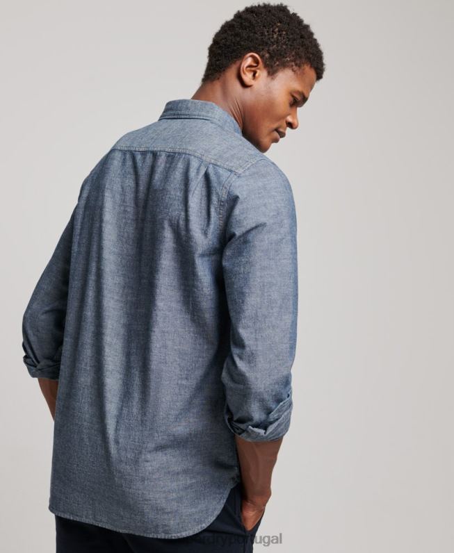 camisa trailsman cambraia homens azul roupas Superdry 2208H84