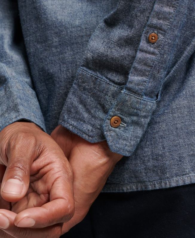 camisa trailsman cambraia homens azul roupas Superdry 2208H84