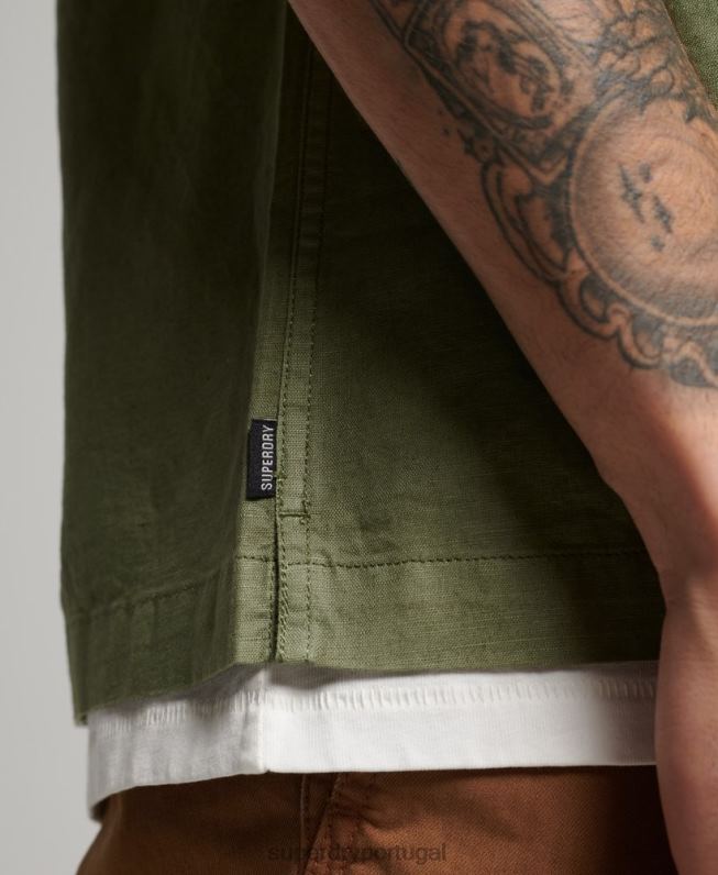 camisa vintage resort homens caqui roupas Superdry 2208H189