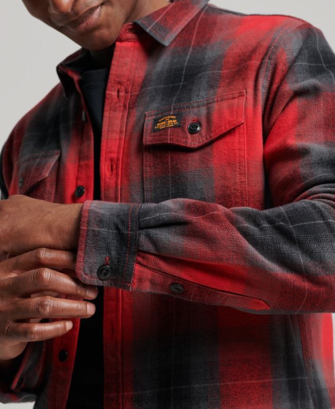camisa xadrez acolchoada homens vermelho roupas Superdry 2208H6393