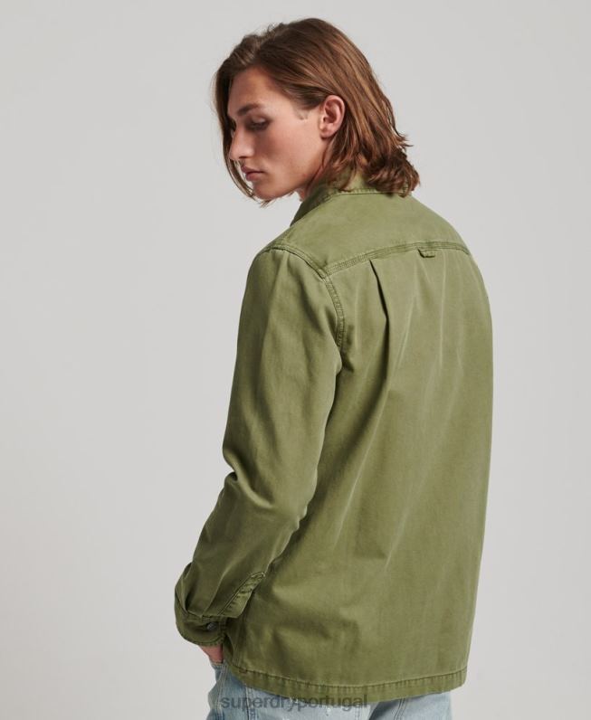 camiseta de lona homens caqui roupas Superdry 2208H142