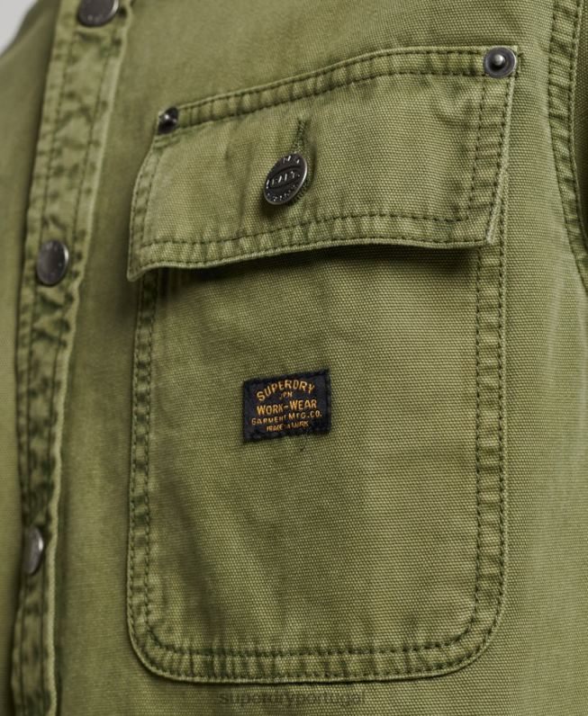 camiseta de lona homens caqui roupas Superdry 2208H142