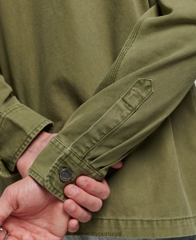 camiseta de lona homens caqui roupas Superdry 2208H142