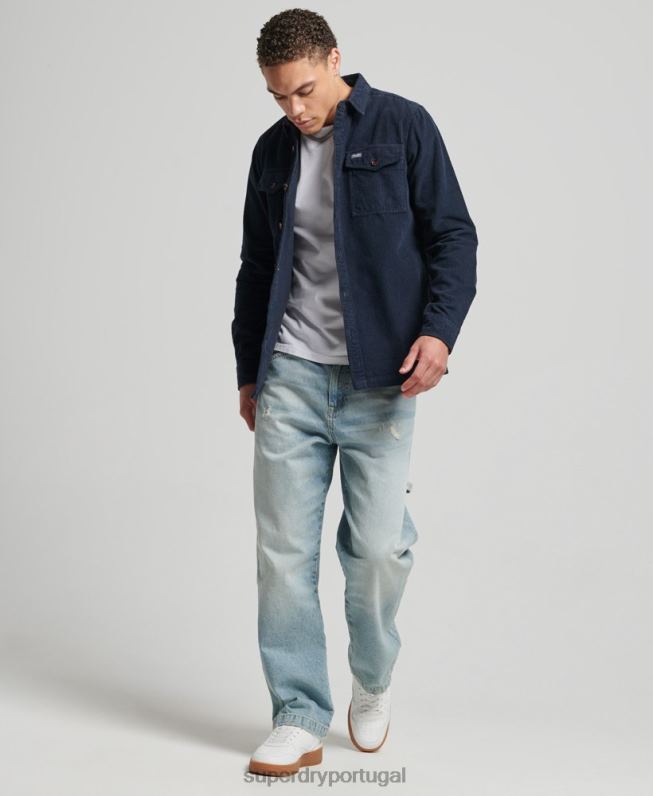 camisola de cordão vintage homens marinha roupas Superdry 2208H182