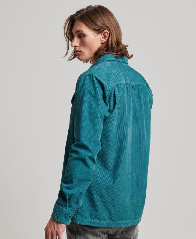 camisola de cordão vintage homens turquesa roupas Superdry 2208H201