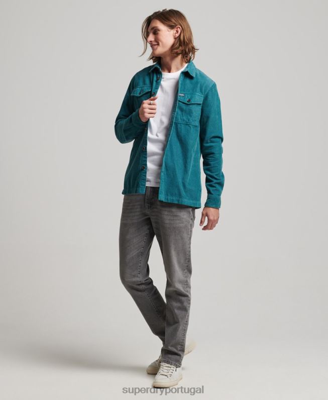 camisola de cordão vintage homens turquesa roupas Superdry 2208H201