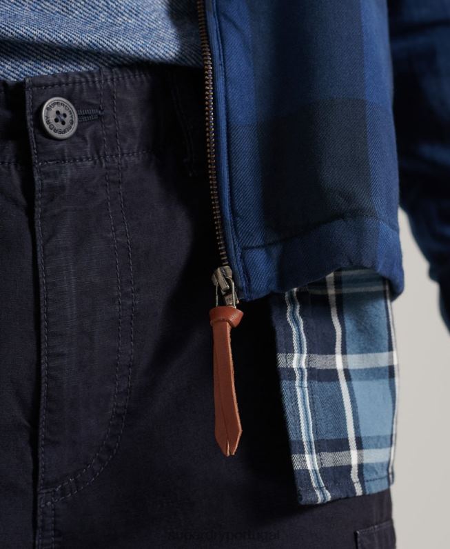 camisola de flanela homens azul roupas Superdry 2208H237