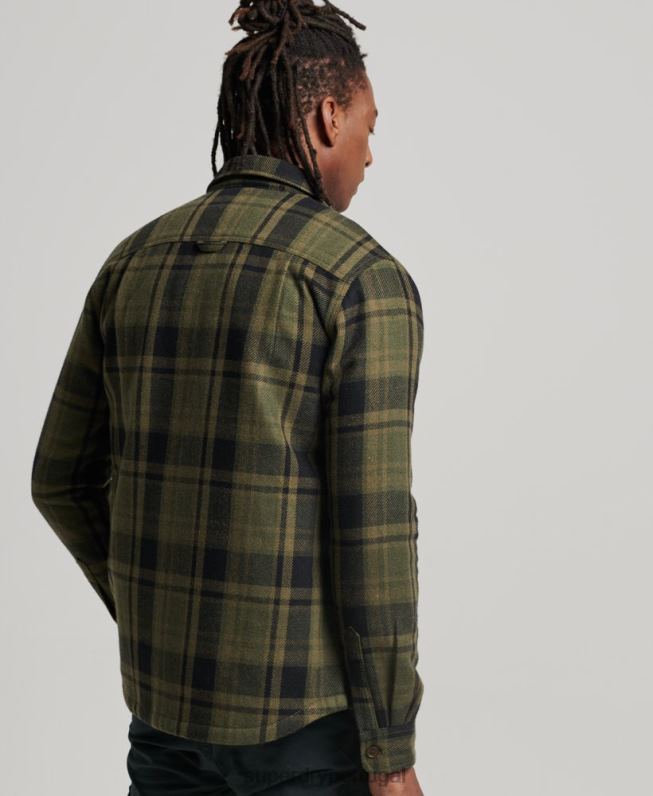 loja mercantil - camisa acolchoada homens verde roupas Superdry 2208H175