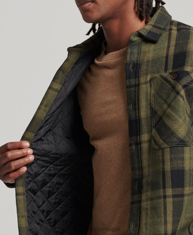 loja mercantil - camisa acolchoada homens verde roupas Superdry 2208H175