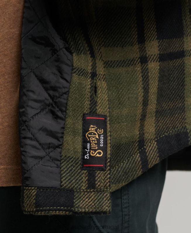 loja mercantil - camisa acolchoada homens verde roupas Superdry 2208H175
