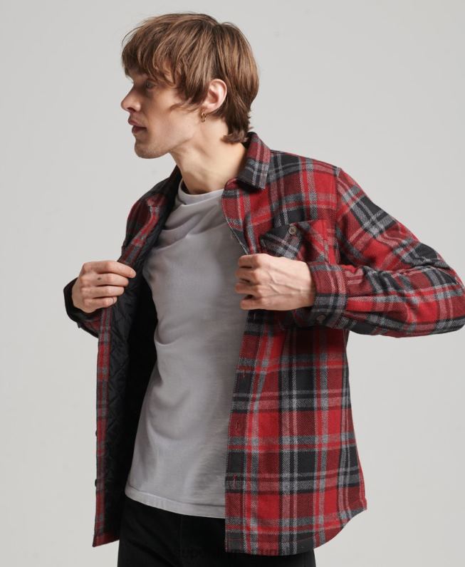 loja mercantil - camisa acolchoada homens vermelho roupas Superdry 2208H146