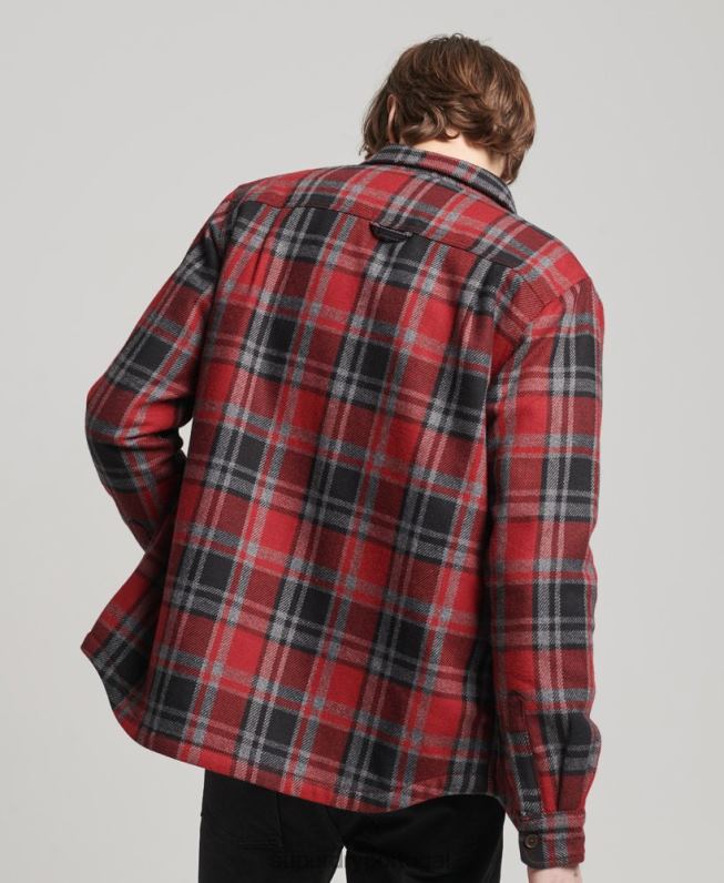 loja mercantil - camisa acolchoada homens vermelho roupas Superdry 2208H146