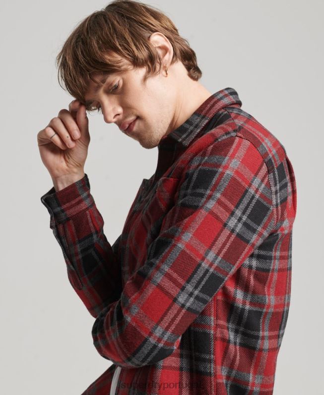 loja mercantil - camisa acolchoada homens vermelho roupas Superdry 2208H146