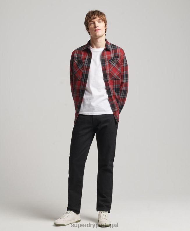 loja mercantil - camisa acolchoada homens vermelho roupas Superdry 2208H146