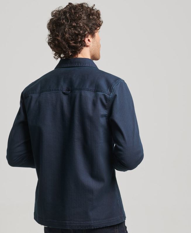 loja mercantil - overshirt espinha de peixe homens marinha roupas Superdry 2208H152