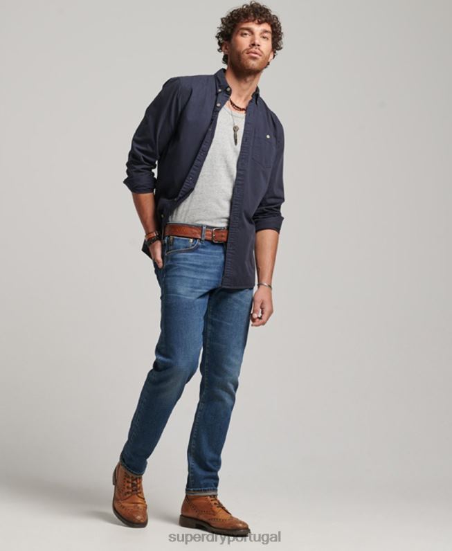mercante loja - camisa de manga comprida homens marinha roupas Superdry 2208H148