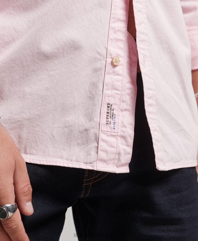 mercante loja - camisa de manga comprida homens rosa roupas Superdry 2208H138