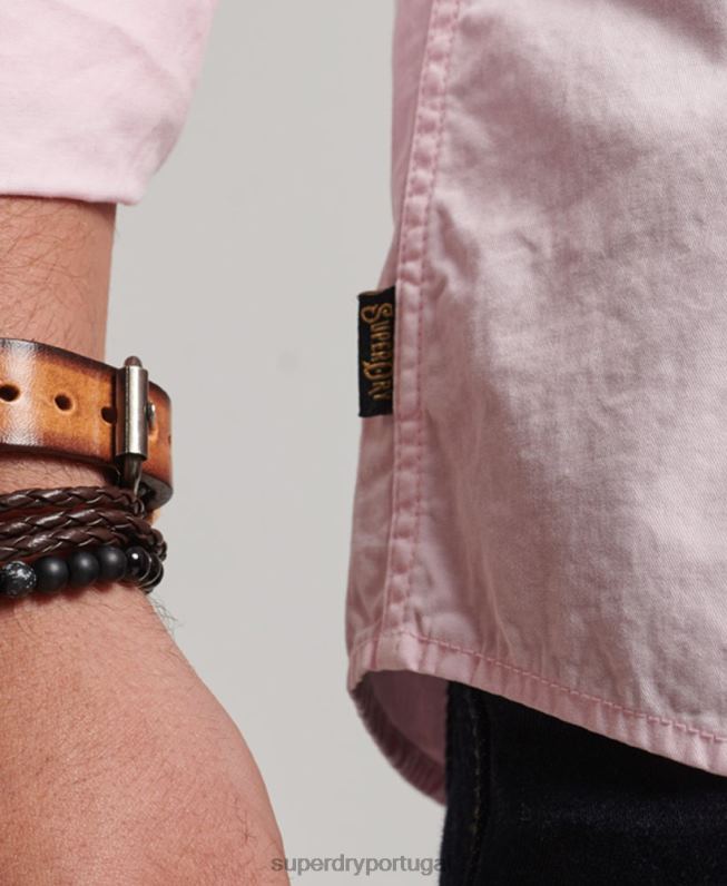 mercante loja - camisa de manga comprida homens rosa roupas Superdry 2208H138