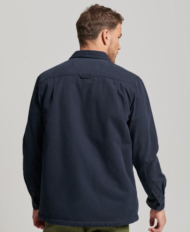 overshirt Miller forrado borg homens marinha roupas Superdry 2208H143