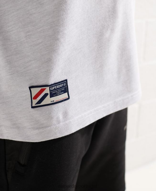 arco do time do colégio top de mangas compridas homens cinza claro roupas Superdry 2208H1551