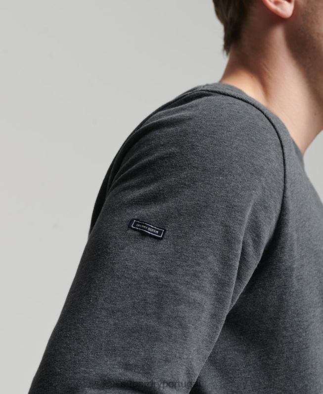 blusa de manga longa vintage com logo vintage homens cinza roupas Superdry 2208H1564