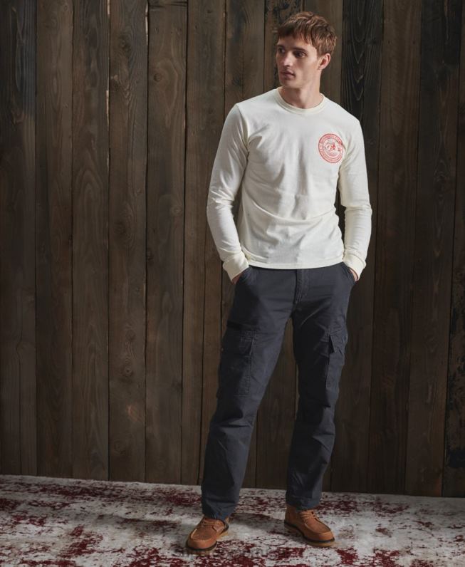 blusa manga longa everest homens creme roupas Superdry 2208H1572