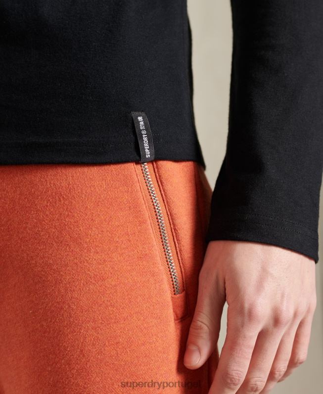 blusa manga longa itago logo vintage homens preto roupas Superdry 2208H1573