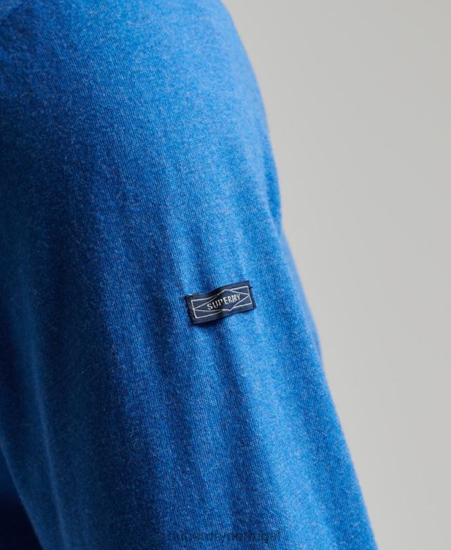 blusa sazonal com logo core vintage homens azul roupas Superdry 2208H1575