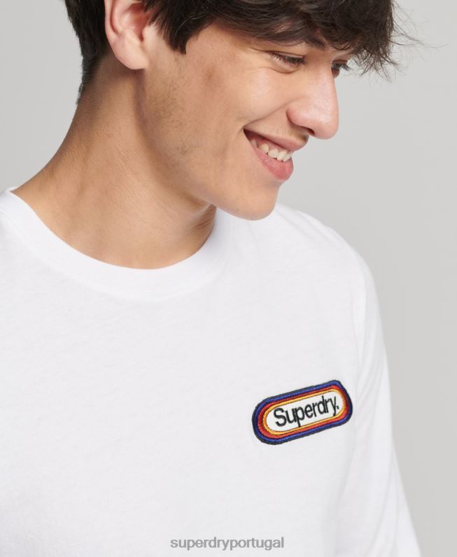 blusa sazonal com logo core vintage homens branco roupas Superdry 2208H1530