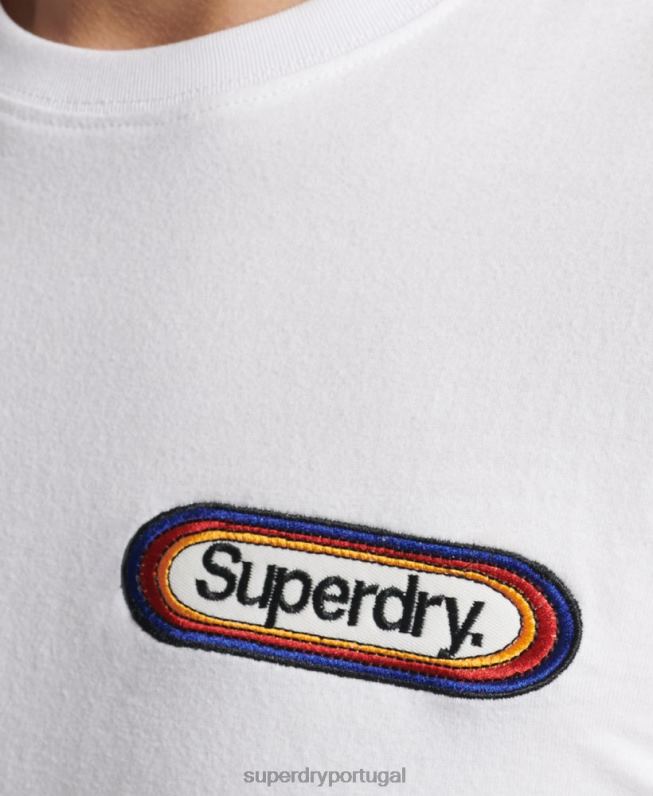 blusa sazonal com logo core vintage homens branco roupas Superdry 2208H1530