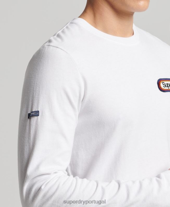 blusa sazonal com logo core vintage homens branco roupas Superdry 2208H1530
