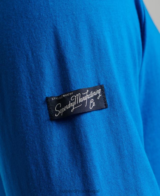 blusa sazonal com logo vintage homens azul roupas Superdry 2208H1566