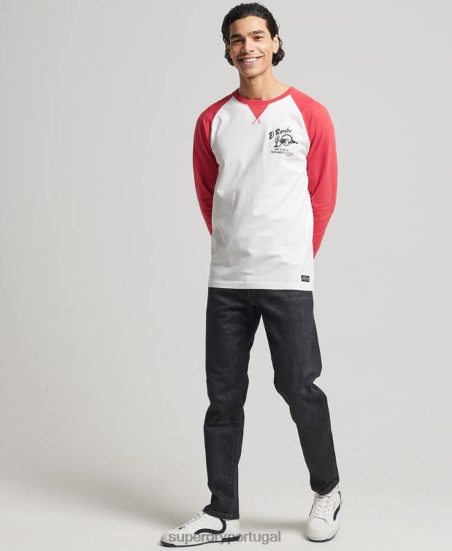 blusa surf ranchero vintage homens vermelho roupas Superdry 2208H1574