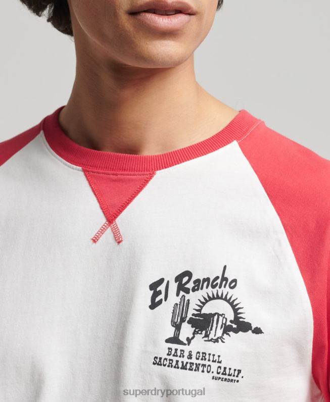 blusa surf ranchero vintage homens vermelho roupas Superdry 2208H1574