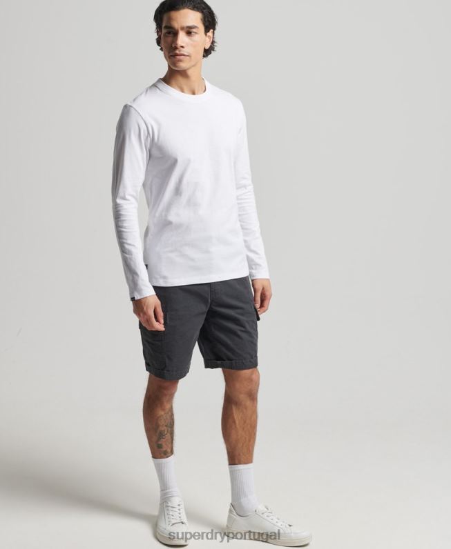 blusa vintage de algodão orgânico com logo bordado homens branco roupas Superdry 2208H1539