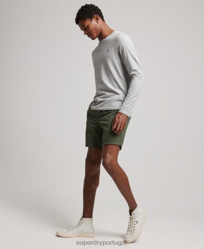 blusa vintage de algodão orgânico com logo bordado homens cinza roupas Superdry 2208H1547