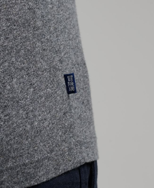 blusa vintage de algodão orgânico com logo bordado homens cinza roupas Superdry 2208H6401