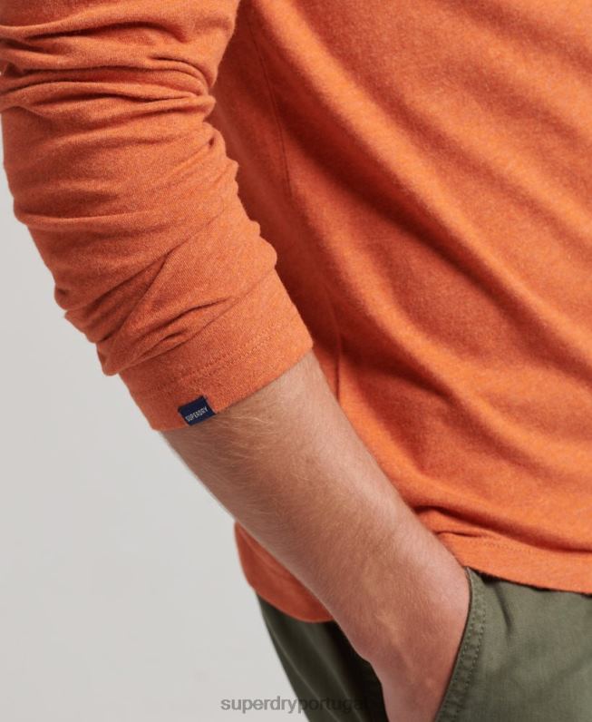 blusa vintage de algodão orgânico com logo bordado homens laranja roupas Superdry 2208H1571