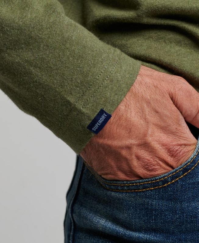 blusa vintage de algodão orgânico com logo bordado homens verde roupas Superdry 2208H1477